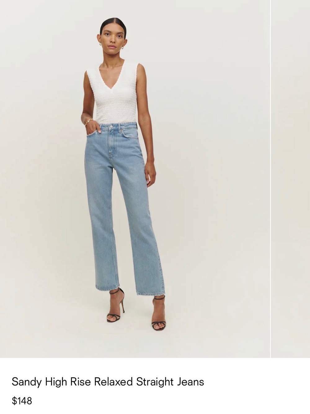 Reformation Sandy High Rise Relaxed Straight Jeans